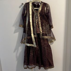 Girls Pakistani 4-piece pant suit